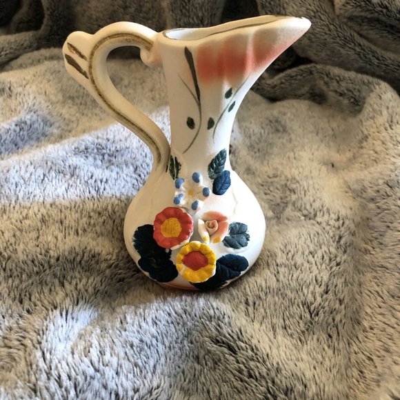 Vintage Minature Pitcher Flower Vase Bisque - Picture 1 of 5